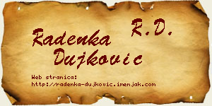 Radenka Dujković vizit kartica